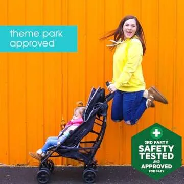 Summer Infant 3Dlite+ Convenience Stroller, Lightweight Umbrella Stroller with Oversized Canopy, Extra-Large Storage and Compact Fold, Black