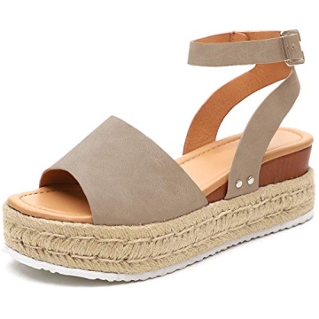 Athlefit Women's Espadrille Wedge Sandals for Summer