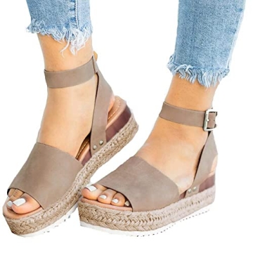 Athlefit Women's Espadrille Wedge Sandals for Summer