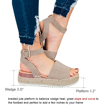 Athlefit Women's Espadrille Wedge Sandals for Summer