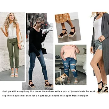 Athlefit Women's Espadrille Wedge Sandals for Summer