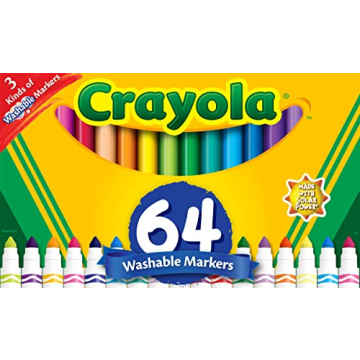 Crayola 64-Piece Washable Marker Set for Kids - Vibrant Colors, Safe & Fun!