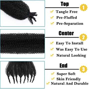 8 Packs Marley Twist Braiding Hair Pre-Stretched Springy Afro Twist Hair 18 Inch for Soft Locs Crochet Hair Synthetic Protective Spring Twist Hair Extensions For Black Women.(18inch, 1B)…