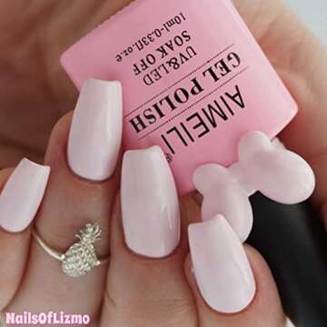 AIMEILI Soak Off U V LED Hema Free Milky Pink Gel Nail Polish - Gardenia Jasminoides Ellis (118) 10ml
