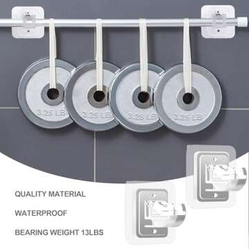 8PCS No Drill Curtain Rod Brackets No Drilling Self Adhesive Curtain Rod Holder Hooks Nail Free Adjustable Curtain Rod Hooks Curtain Hangers for Bathroom Kitchen Home Bathroom and Hotel (Transparent)