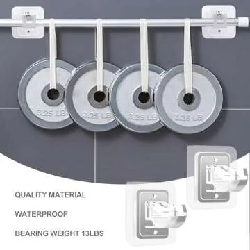 8PCS No Drill Curtain Rod Brackets No Drilling Self Adhesive Curtain Rod Holder Hooks Nail Free Adjustable Curtain Rod Hooks Curtain Hangers for Bathroom Kitchen Home Bathroom and Hotel (Transparent)