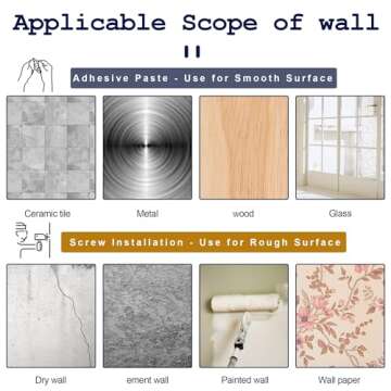 8PCS No Drill Curtain Rod Brackets No Drilling Self Adhesive Curtain Rod Holder Hooks Nail Free Adjustable Curtain Rod Hooks Curtain Hangers for Bathroom Kitchen Home Bathroom and Hotel (Transparent)