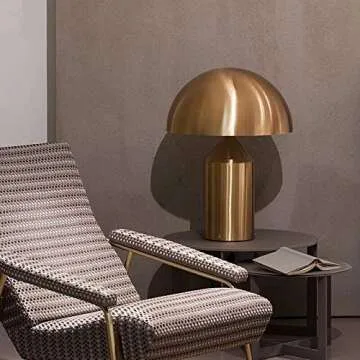XINDAR Table Lamp with Socket - Modern Gold 3-Light Dome Lamp
