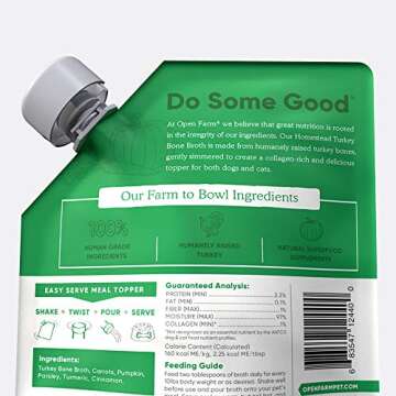 Open Farm Bone Broth, Food Topper for Both Dogs and Cats with Responsibly Sourced Meat and Superfoods Without Artificial Flavors or Preservatives, 12oz