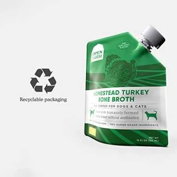 Open Farm Bone Broth, Food Topper for Both Dogs and Cats with Responsibly Sourced Meat and Superfoods Without Artificial Flavors or Preservatives, 12oz