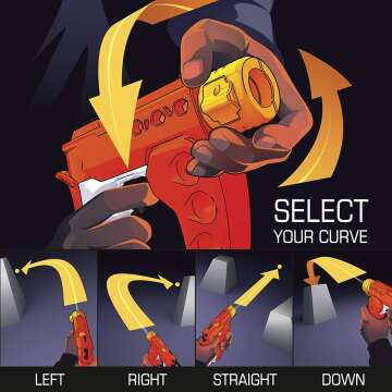 NERF Curve Shot - Sideswipe Blaster with Unique Curving Rounds