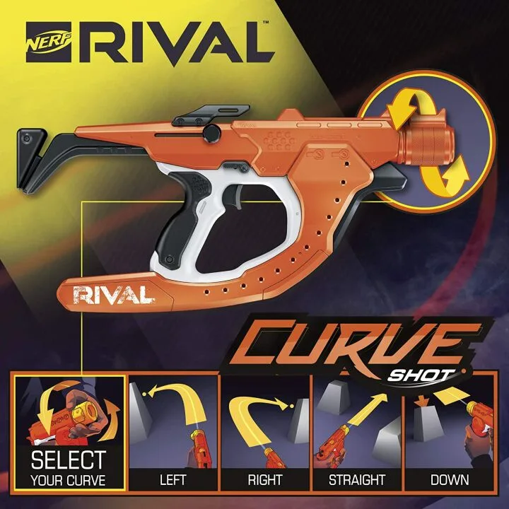 NERF Curve Shot - Sideswipe Blaster with Unique Curving Rounds
