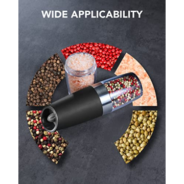 FORLIM Electric Salt and Pepper Grinder Set - Black