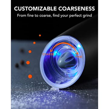 FORLIM Electric Salt and Pepper Grinder Set - Black