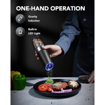 FORLIM Electric Salt and Pepper Grinder Set - Black