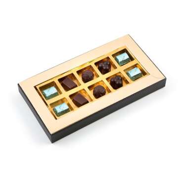 CARIANS Dark Chocolate Valentine's Day Gourmet Truffles Box, Belgium Dark Chocolate Limited Edition, Chocolate Gift, Gourmet Chocolate Basket, Holiday, Valentine's Day Chocolate Gift Box