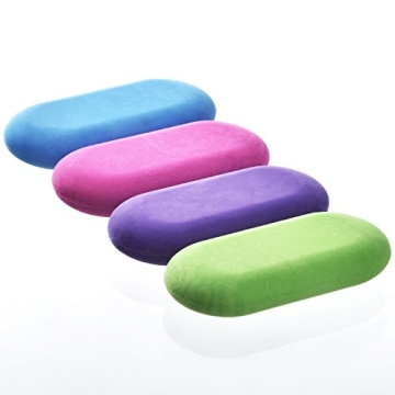 Emraw Bright Color Oval Soft Pencil Mark Eraser Rubber for School, Office, Art, Drawing – Colors I...