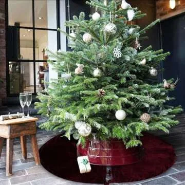 Sophia-Art Luxury Velvet Plush Tree Skirt for Holidays