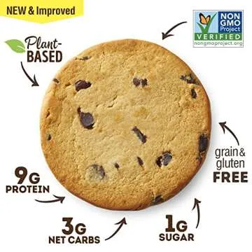 Lenny & Larry's Keto Cookie, Chocolate Chip, Soft Baked, 9g Plant Protein, 3g Net Carbs, Vegan, Non-GMO, 1.6 Ounce Cookie (Pack of 12) packaging may vary