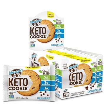 Lenny & Larry's Keto Cookie, Chocolate Chip, Soft Baked, 9g Plant Protein, 3g Net Carbs, Vegan, Non-GMO, 1.6 Ounce Cookie (Pack of 12) packaging may vary