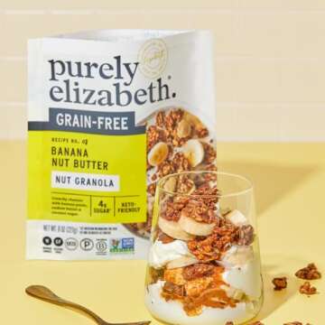 Purely Elizabeth, Banana Nut Butter, Keto Granola, Grain-Free (3 Ct, 8oz Bags)
