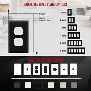 ENERLITES Unbreakable Duplex Wall Plates - 10 Pack