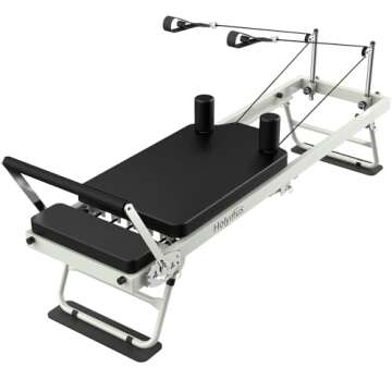 Pro 75" Pilates Reformer Machine, Foldable Pilates Machine Equipment Up to 400LBS, Pilates Equipment...