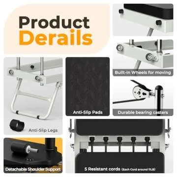 Pro 75" Pilates Reformer Machine, Foldable Pilates Machine Equipment Up to 400LBS, Pilates Equipment for Home Workout