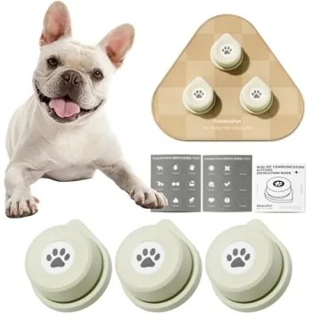 MEWOOFUN Mini Dog Buttons for Communication Starter Pack, Dog Training Talking Buttons Set Recordabl...