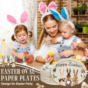 Nitial Easter Oval Paper Plates - 100 Count Dinnerware