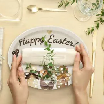 Nitial Easter Oval Paper Plates - 100 Count Dinnerware