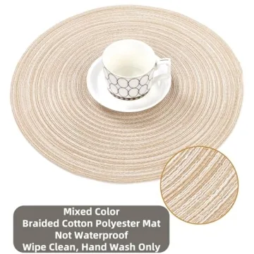Stylish SHACOS Round Braided Placemats Set for Dining