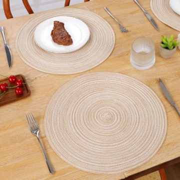 Stylish SHACOS Round Braided Placemats Set for Dining