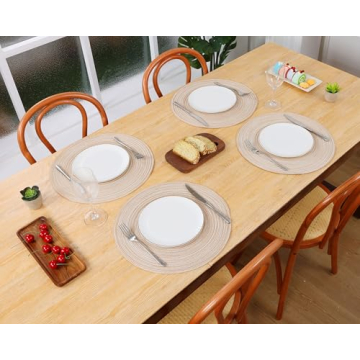 Stylish SHACOS Round Braided Placemats Set for Dining