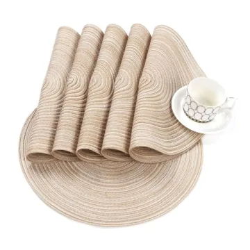 Stylish SHACOS Round Braided Placemats Set for Dining
