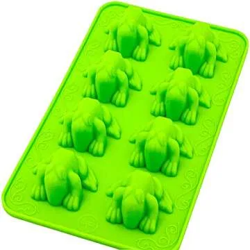 The Dreidel Company Frozen Frogs Silicone Mold, Candy Chocolate Frog Molds for Birthday, party, cake Decoration Passover Bake Ware and Ice Tray