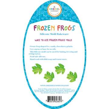 The Dreidel Company Frozen Frogs Silicone Mold, Candy Chocolate Frog Molds for Birthday, party, cake Decoration Passover Bake Ware and Ice Tray