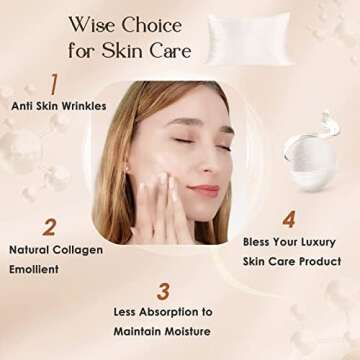 Yanibest Vegan Silk Satin Pillowcase for Hair and Skin, Standard Queen King Pillow with Hidden Zipper, Soft Breathable Smooth Cooling Pillow for Sleeping