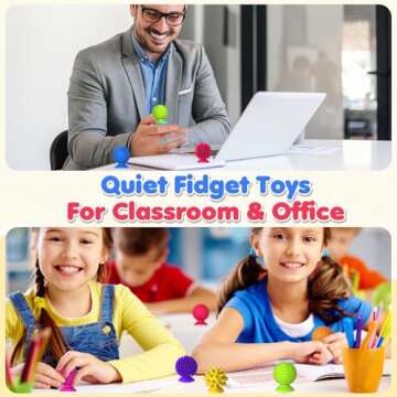 Sensory Fidget Toys Kids Adults: 16 Pack Textured Suction Toys for Autism Kids Calming - Quiet Anxiety Fidgets for Classroom - Bulk Fidgets for Students Classroom Prize - Calm Down Toy for Girls Boys