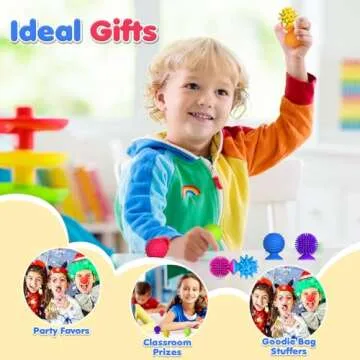Sensory Fidget Toys Kids Adults: 16 Pack Textured Suction Toys for Autism Kids Calming - Quiet Anxiety Fidgets for Classroom - Bulk Fidgets for Students Classroom Prize - Calm Down Toy for Girls Boys