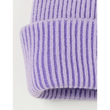 Stay Fashionable with The Drop Two-Tone Beanie in Lavender