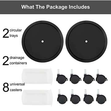 Majade Plant Stand with Wheels, 2 Pack Plant Caddy with Wheels, 13.5” Rolling Plant Stand, Plant Dolly with Wheels Heavy Duty, Plant Roller with Casters for Patio, Outdoor and Indoor.