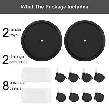 Majade Plant Stand with Wheels, 2 Pack Plant Caddy with Wheels, 13.5” Rolling Plant Stand, Plant Dolly with Wheels Heavy Duty, Plant Roller with Casters for Patio, Outdoor and Indoor.