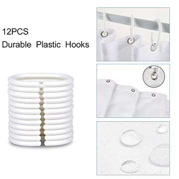 Muuyi Shower Curtain, Green Shower Curtains for Bathroom, 3D Printing Washable Waterproof Cloth Plant Leaf Fabric Shower Curtain with 12 Hooks 72 x 72 Inches (Willow)