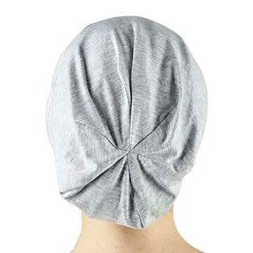 ThickTails Satin Lined Sleep Cap - Slouchy Sleeping Beanie Hat. Premium Quality Headwear for Frizzy Hair Women. Ultra Soft, Smooth Natural Breathable Bonnet. Helps Prevent Hair Breakage and Frizzines