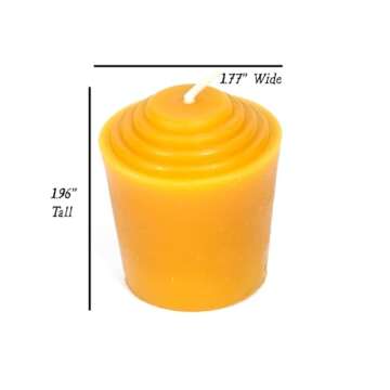 100% Pure Beeswax Votive Candles - Handmade USA Votives for Home and Gifts, 12-Pack