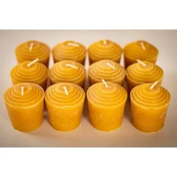 Pure Beeswax Votive Candles for Home & Holiday Gifts
