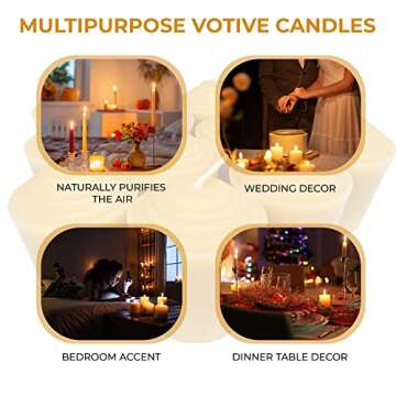 Pure Beeswax Votive Candles for Home & Holiday Gifts