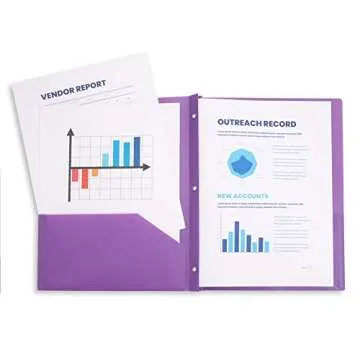 6 Pack Multicolor Plastic Pocket Folders with 3 Prongs, Plastic Folders for School, College, Home, and Work, 6 Plastic Folders