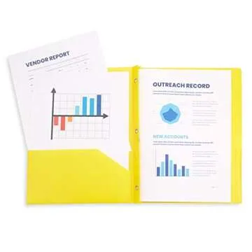 6 Pack Multicolor Plastic Pocket Folders with 3 Prongs, Plastic Folders for School, College, Home, and Work, 6 Plastic Folders